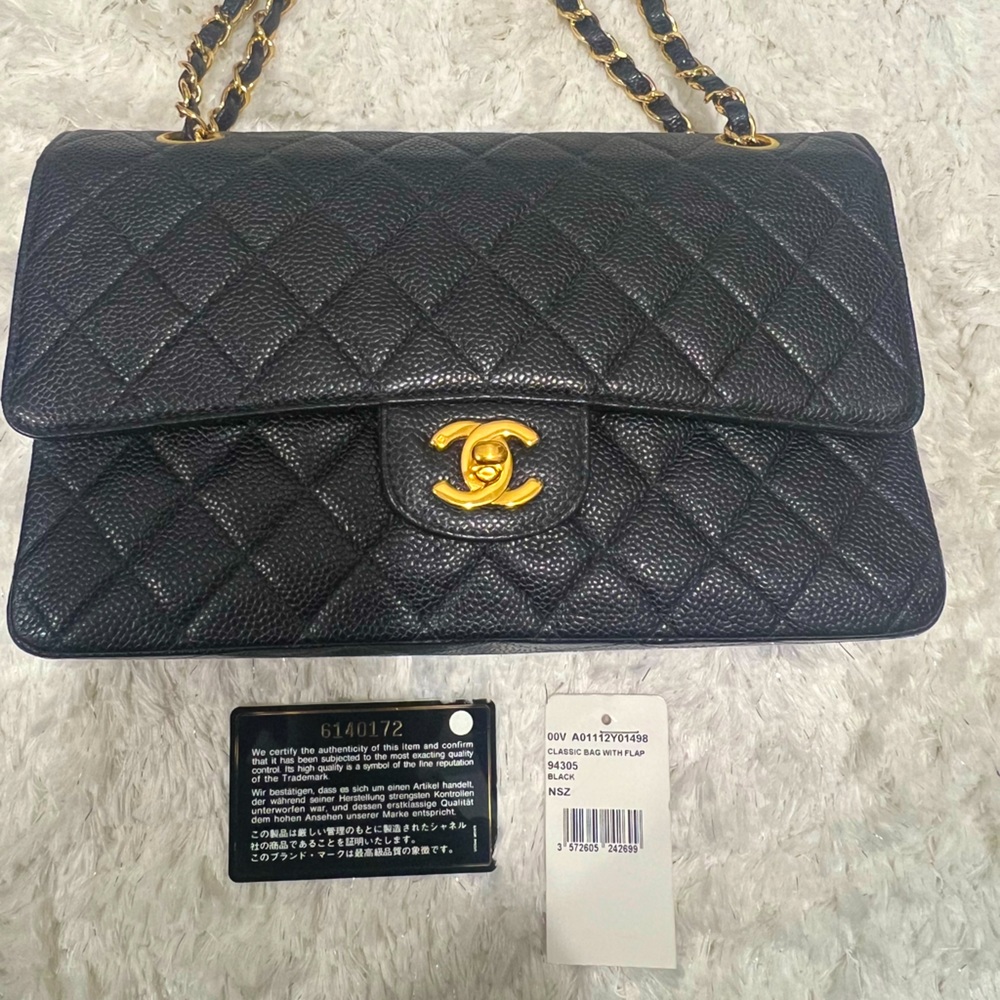 Chanel medium caviar double flap bag